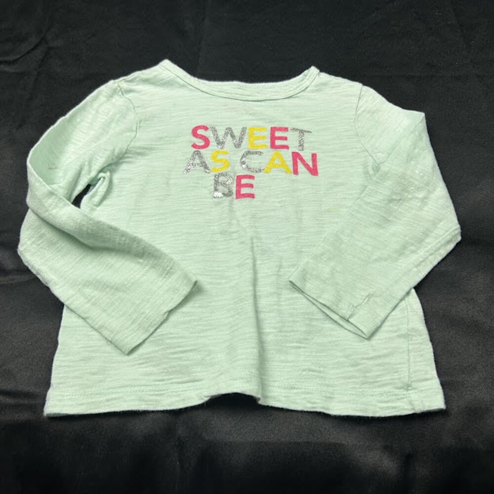 Carter’s Girls Light Green “Sweet As Can Be” Long Sleeve Shirt‎ Size 4T